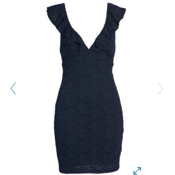 Navy blue lace Lulu’s dress - Picture 4 of 8